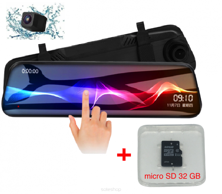 Kamera cofania rejestrator toru jazdy HD Lusterko 9.66 cali 32GB
