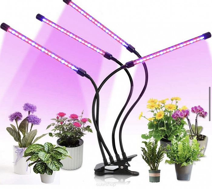 Lampa LED DO UPRAWY ROŚLIN 4 GŁOWICE 40W Z PILOTEM GROW