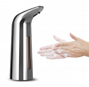 BEZDOTYKOWY automatyczny dozownik do mydła srebrny 400 ml